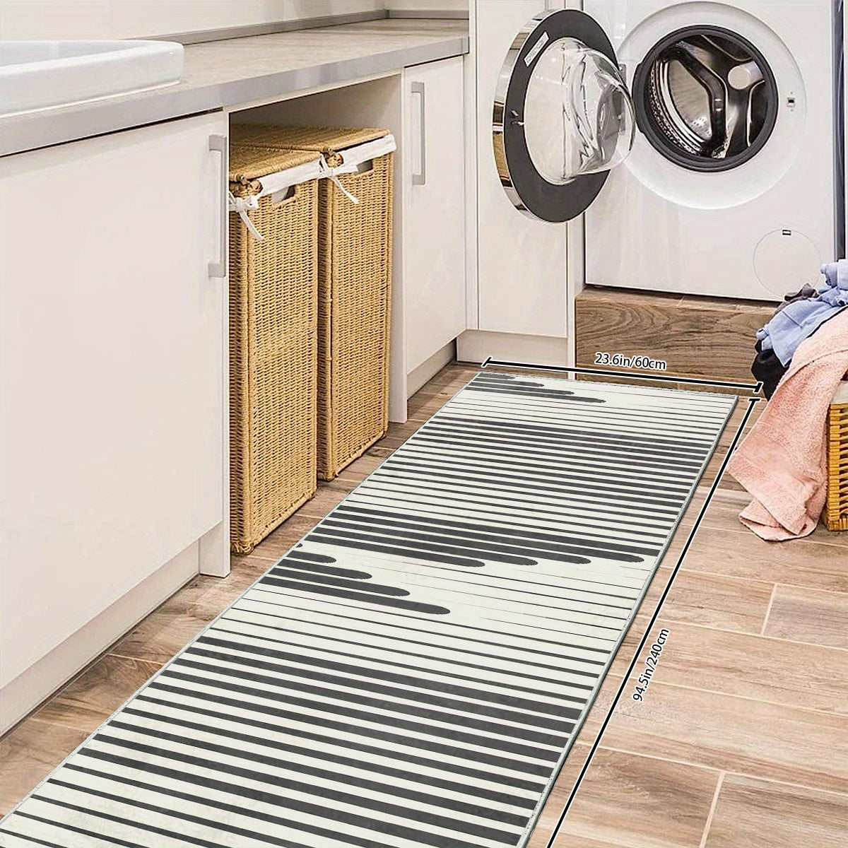 Soft Abstract Kitchen Rug Non Slip Machine Washable Durable