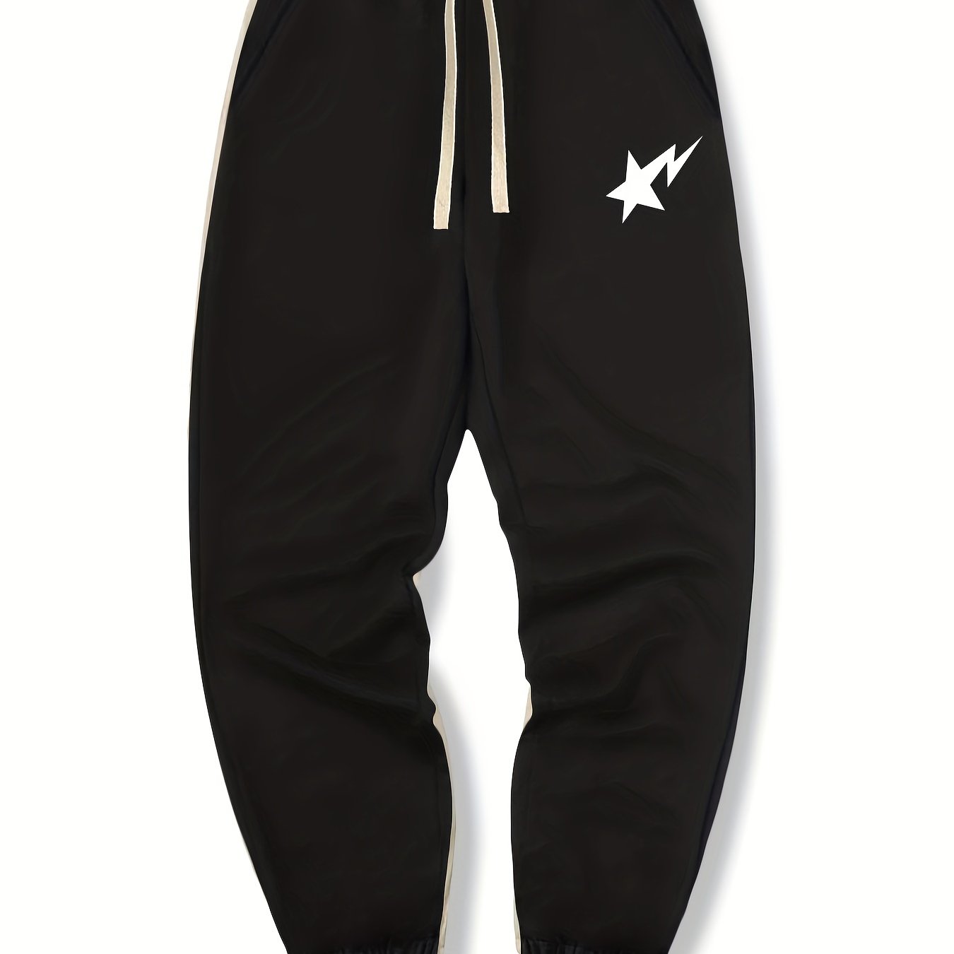 Shooting Star Print Drawstring Sweatpants Loose Fit Pants