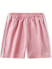 Girls Active Shorts Running Shorts With Side Taping