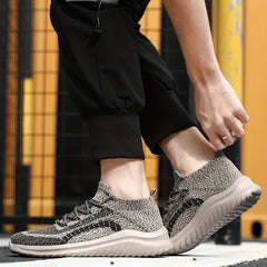 Men's Weave Knit Lace Up Casual Shoes Breathable Lightweight Sneaker