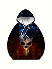 Skull 3D Print Hoodies for Men Graphic Hoodie Comfy Loose Hooded Pullover