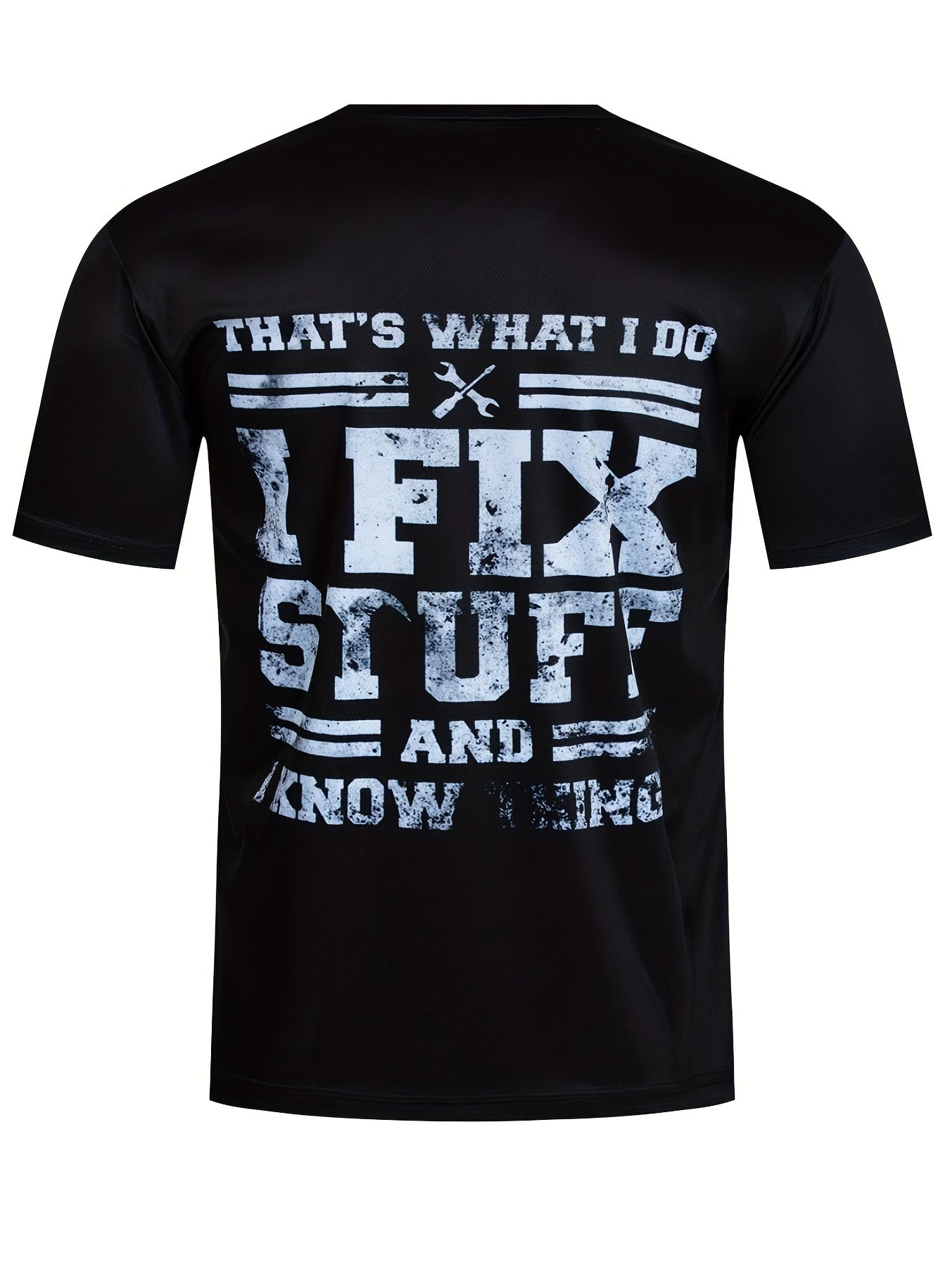 Men's Breathable Letter Print T Shirt for Running and Training