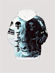 Y2K Skull 3D Print Hoodie for Men Graphic Hooded Pullover