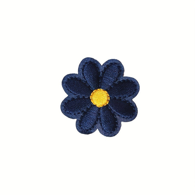 10pcs Small Daisies Embroidered Cloth Patch DIY Ironing Patch