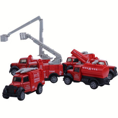 6pcs Kids Toy Cars Pull Back Fire Engine Model Boys Inertia Car