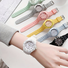 Colorful Disc Children's Quartz Watch with Rotatable Dial