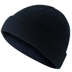 Women's Slouchy Knit Beanie Cap Warm Winter Acrylic Roll up Edge Skull
