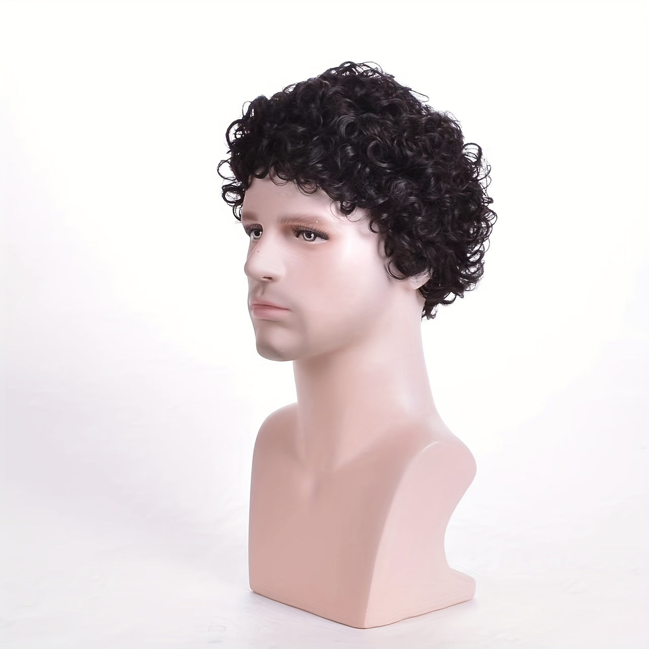 Men's Synthetic Curly Short Hair Natural Wig