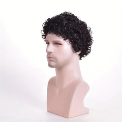 Men's Synthetic Curly Short Hair Natural Wig