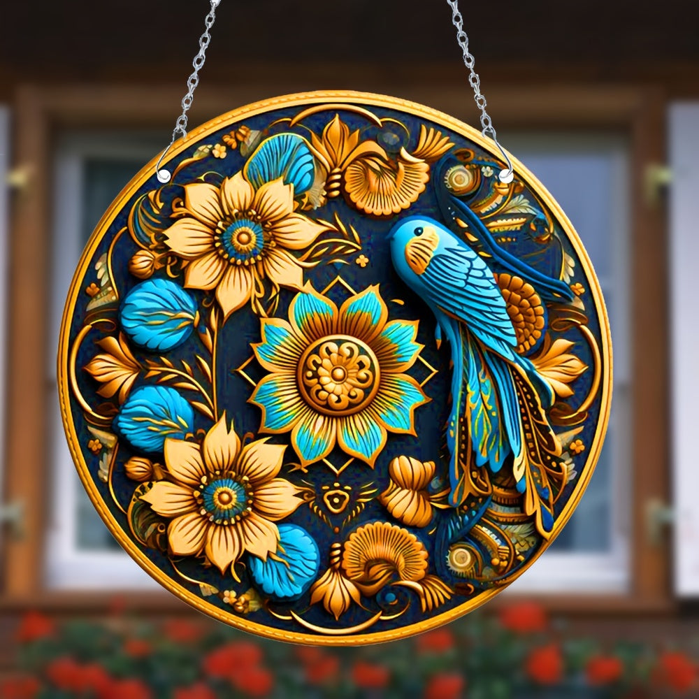 Sunflower Chrysanthemum Stain Sun Catcher Hanging Window Gift