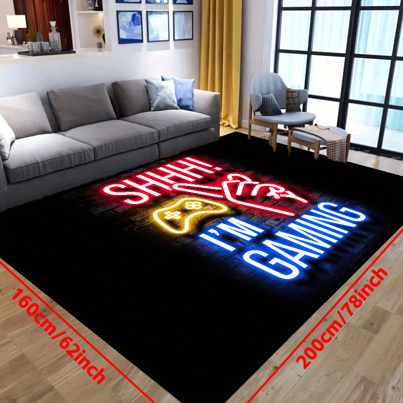 Large 3D Gaming Area Rug Machine Washable Gamepad Carpet Decoration