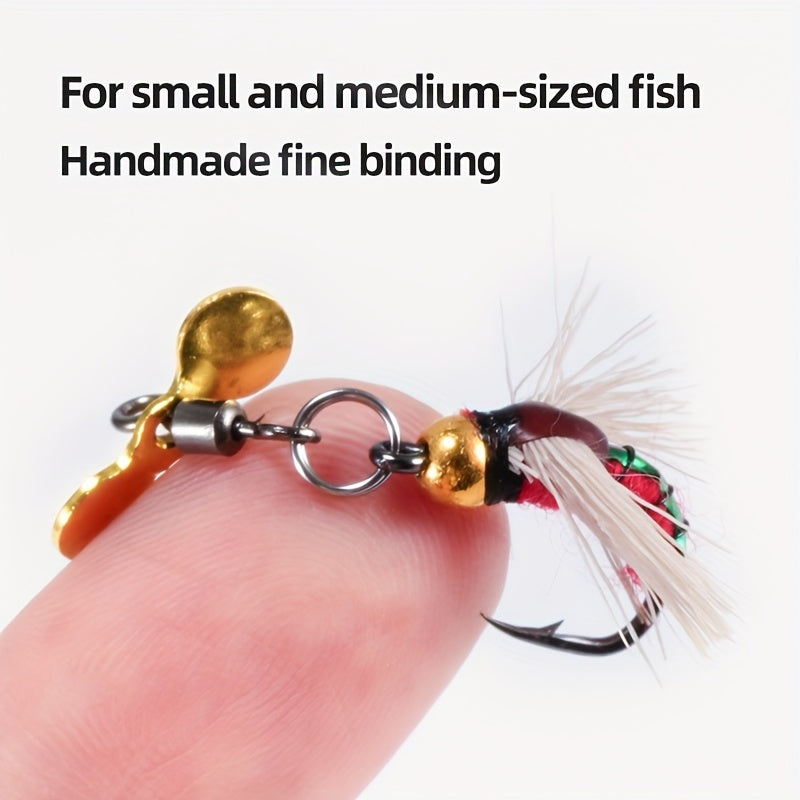 6pcs 10pcs Fly Fishing Bait Hook Salmon Trout Dry Flies Rotating Sequin