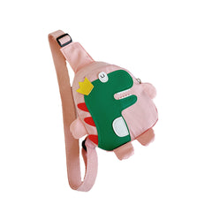 Girls Cartoon Dinosaur Print Canvas Mini Crossbody Bag