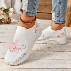 Heart & Flower Walking Shoes Slip on Woven Sneakers Women's Footwear