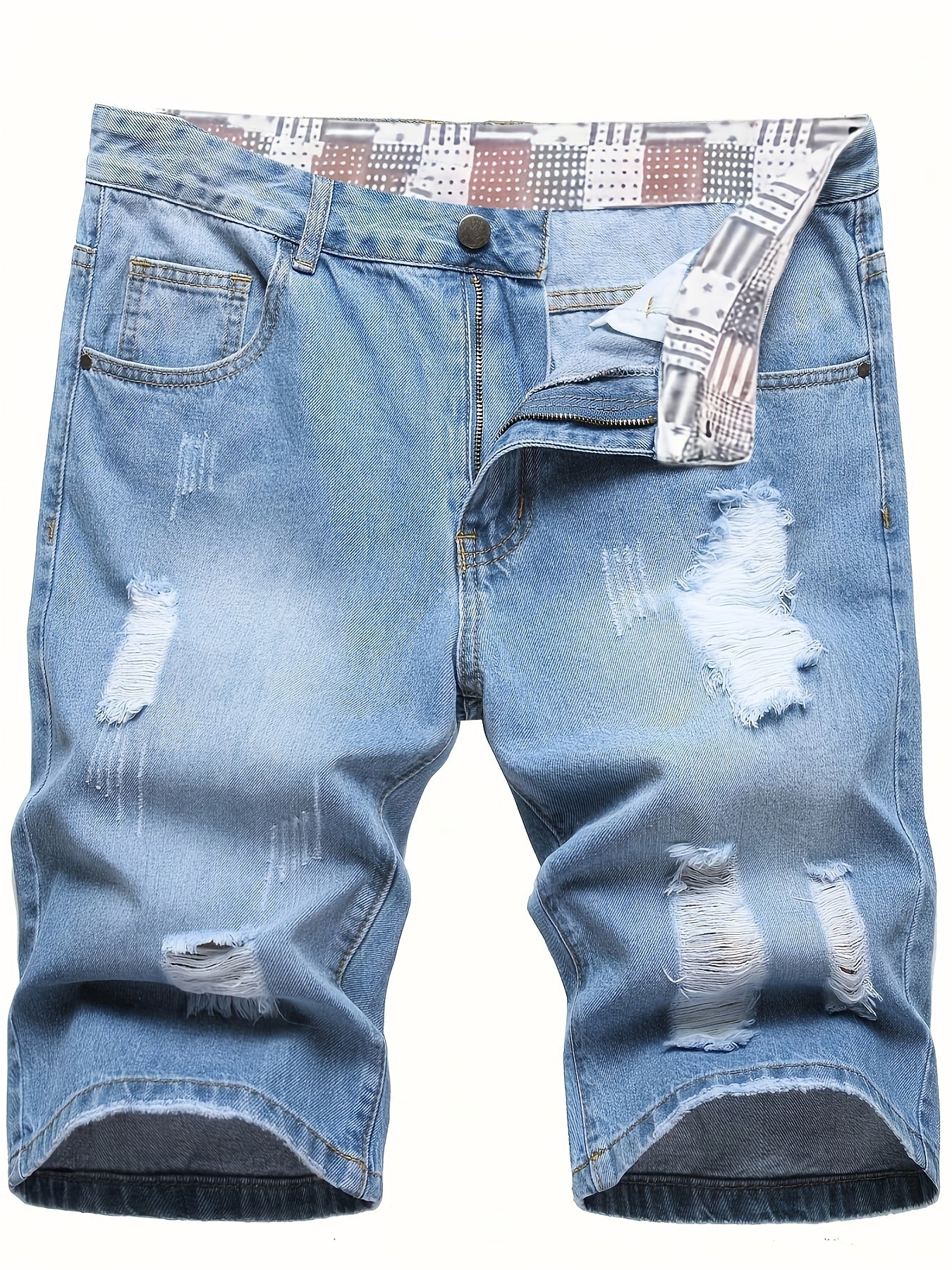 Men's Distressed Denim Shorts for Summer