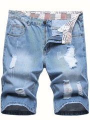 Men's Distressed Denim Shorts for Summer