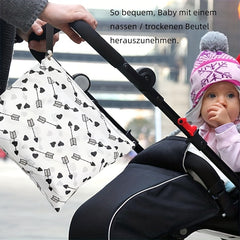 Double Zipper Wet Dry Waterproof Bag Diaper Storage Portable Bag