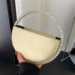 Light Rhinestone Evening Bag - Elegant Handbag for Party Dinner Wedding