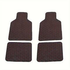 4pcs Waterproof Car Floor Mats Front & Rear Leather Car Carpet