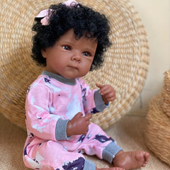 Realistic Dark Skin Bettie Reborn Doll, Rooted Hair, Soft Vinyl, Play & Display