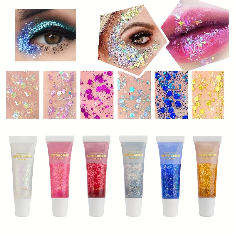 Glitter Gel Mermaid Scale Face Body Lip Glitter Eyeshadow Stage Makeup