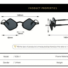 Geometric Frame Sunglasses Tinted Lens Rivet Eyewear