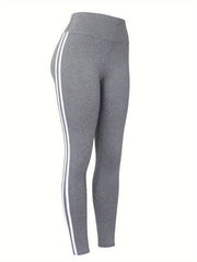 5pcs Stripe Side Yoga Leggings High Waist Fitness Workout Gym