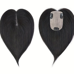 100% Human Hair Mono Topper Clip In Hair Piece for Women - Natural Look