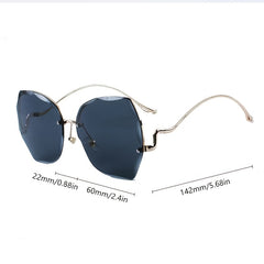 Gradient Lens Sunglasses Polygon Frame UV Protection