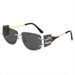 Y2K Rimless Sunglasses Gradient Metal UV400
