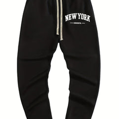 Men's Letter Print Joggers Loose Fit Drawstring Pants