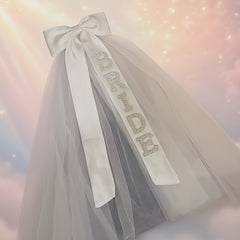Bridal Veil and Bow Set - Wedding Party Bride Accessory