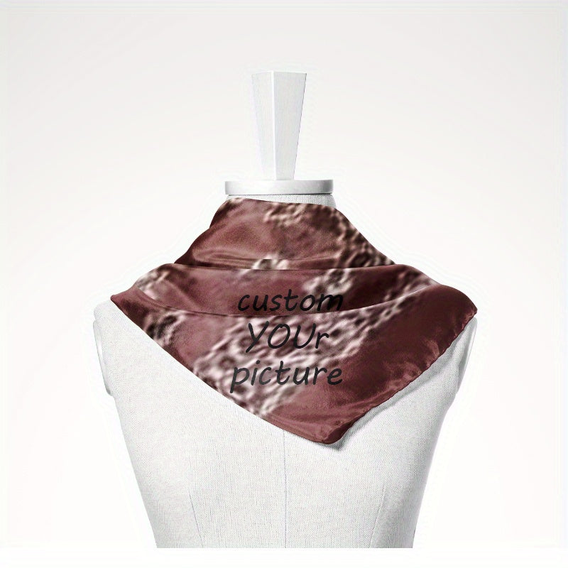 Custom Men's Square Scarf with Logo Image Soft Polyester Fiber