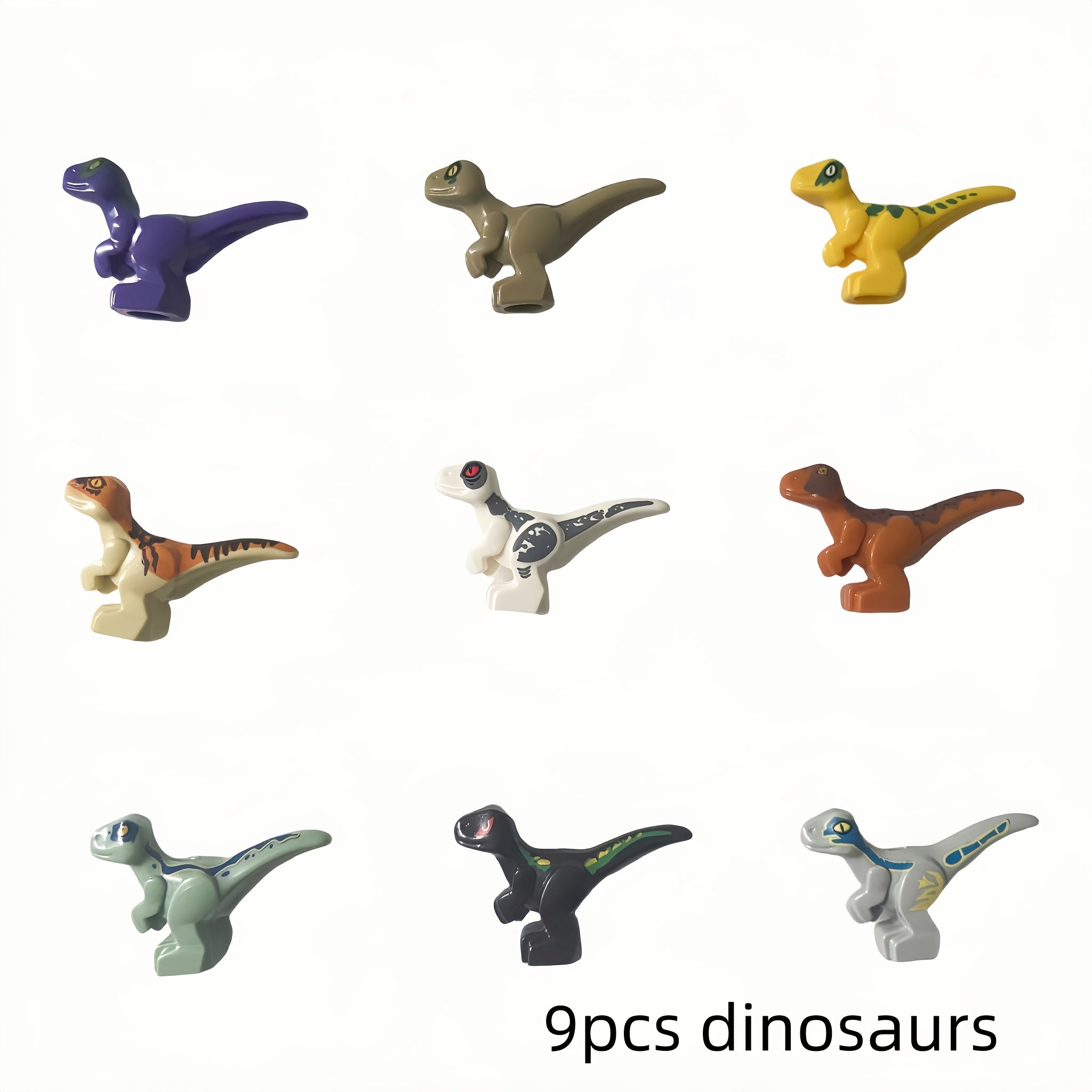 9pcs Dinosaur Building Blocks DIY MOC Forest Scene Educational Toys