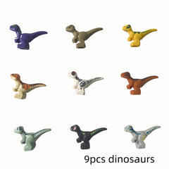 9pcs Dinosaur Building Blocks DIY MOC Forest Scene Educational Toys
