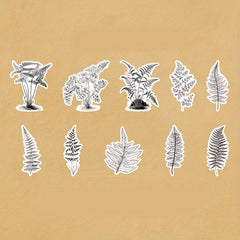20PCS Plant Flower Mushroom Vintage Stickers Scrapbooking DIY Material Paper