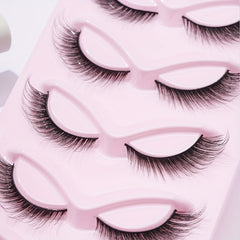 5 Pairs Fox Eye False Eyelashes 16mm Natural Volume Curly Makeup Lash Extension
