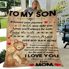 To My Son Printed Blanket - Home & Outdoor Travel