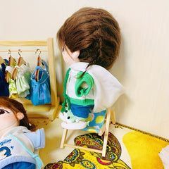 Cartoon Plush Doll Clothes Set with Hood Sweatshirt Jeans Shoes