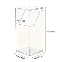 Acrylic Makeup Brush Holder with Lid Organizer Display Case