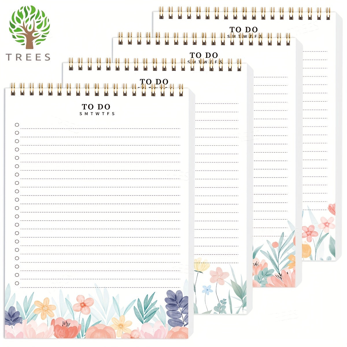 Watercolor Floral Daily Planner Notepad
