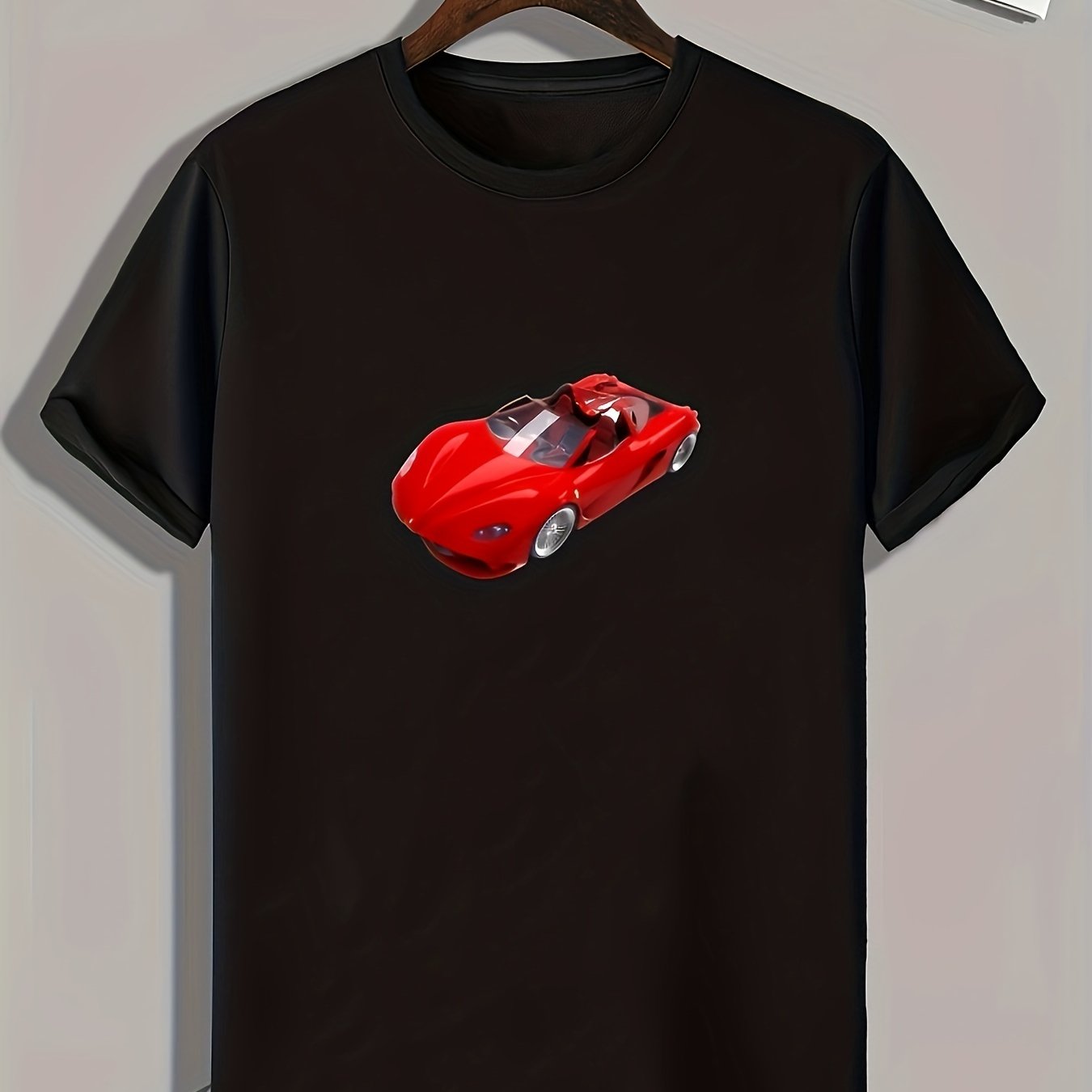 Sports Car Print Men's Graphic Tee Casual Comfy T-shirt
