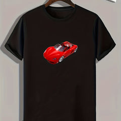 Sports Car Print Men's Graphic Tee Casual Comfy T-shirt