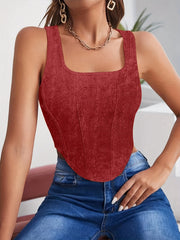 Y2K Corset Tank Top Sleeveless Casual Top For Summer & Spring Women's Clothing
