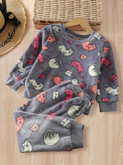 Kids Kitty Long Sleeve Fleece Pajama Set