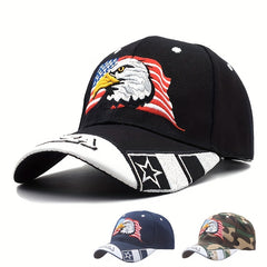 Eagle American Flag Embroidered Baseball Cap Sun Protection Trucker Hat