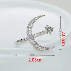 Star Moon Ring Charming Opening Minimalism