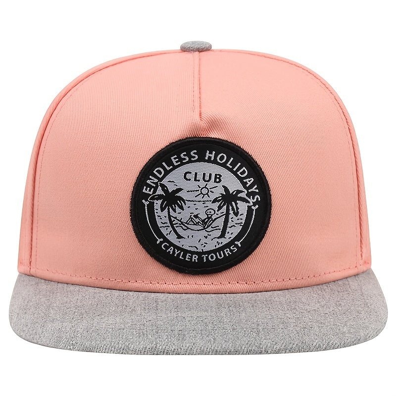 1pc CLUB Men's Pink Hip Hop Flat Brim Hat