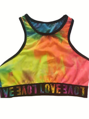 Tie Dye Sports Tank Bra & Panties Set