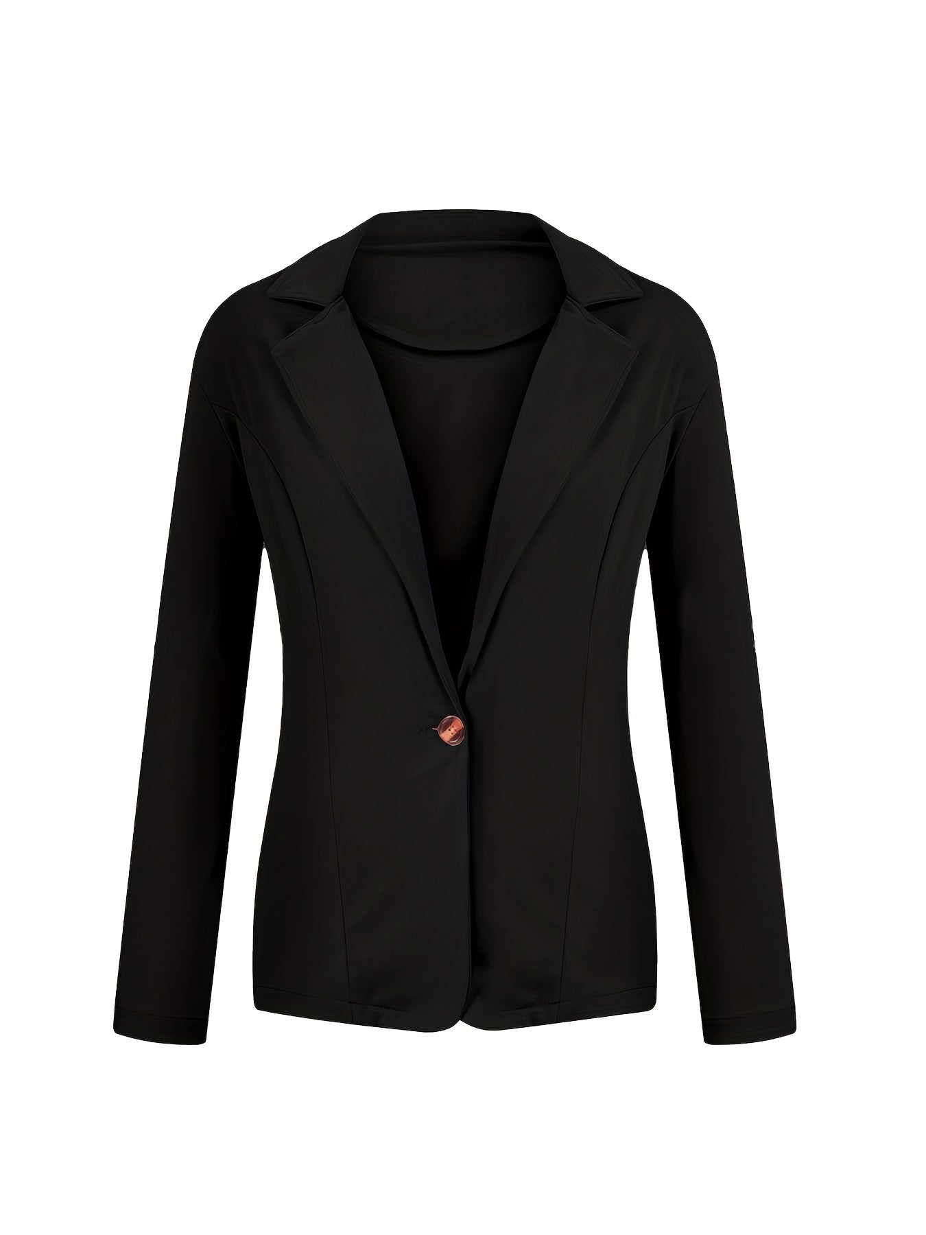 Solid Lapel Button Blazer Jacket Casual Loose Outerwear